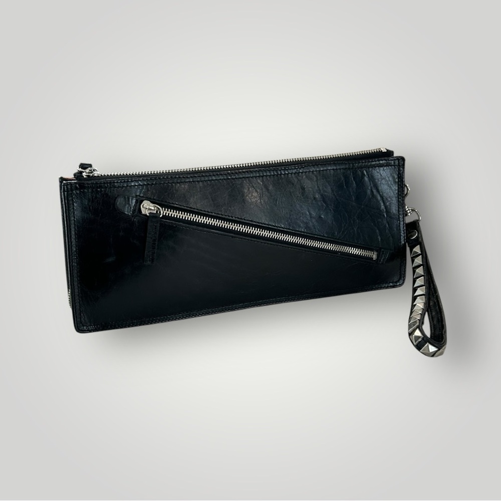 Vintage Leather Rock & Roll Studded Festival Clutch